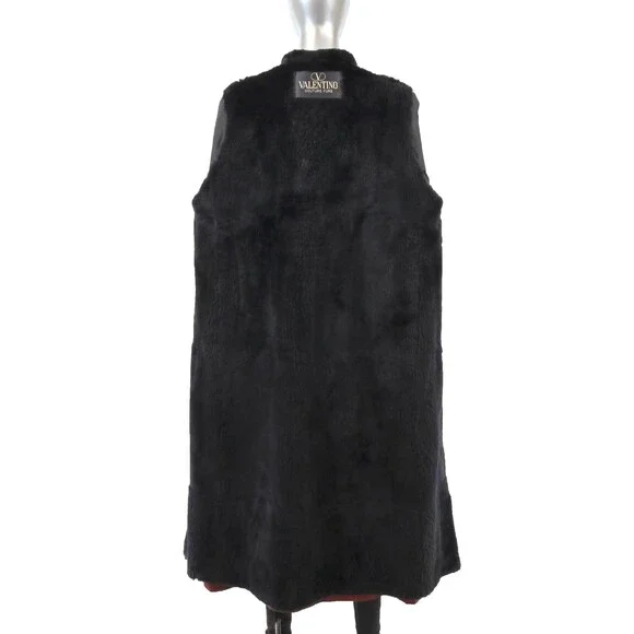 Valentino Burgundy Coat with Sheared Nutria Lining- Size XL - Picture 8 of 9